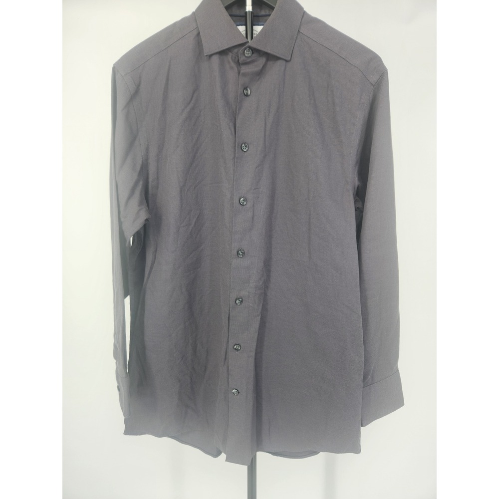 Charles Tyrwhitt Mens Gray Classic Fit Non-Iron Dress Shirt 15.5 33 Textured
